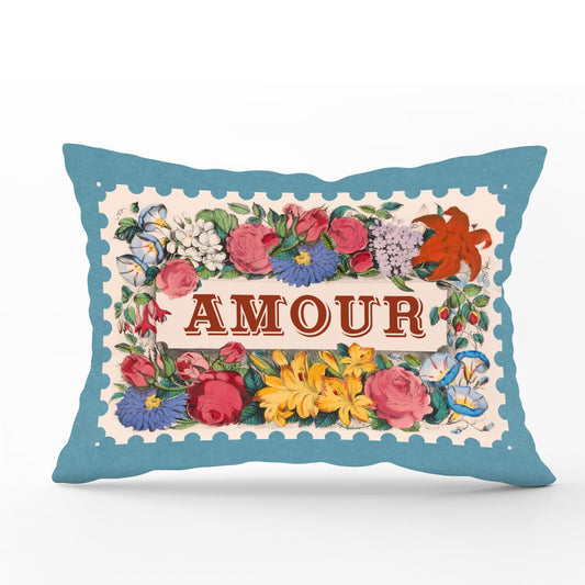 Amour Printed Velvet Cushion