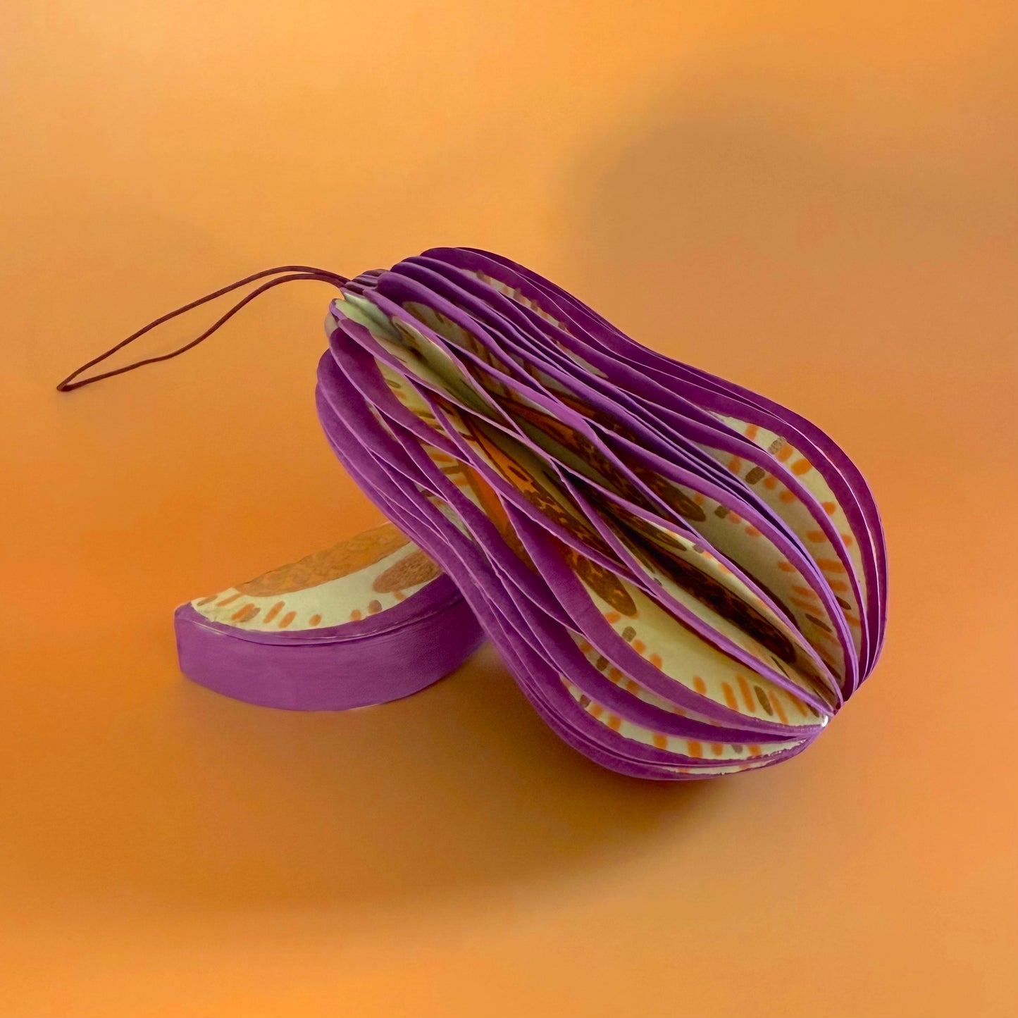 Aubergine Hexagon Paper Ornament