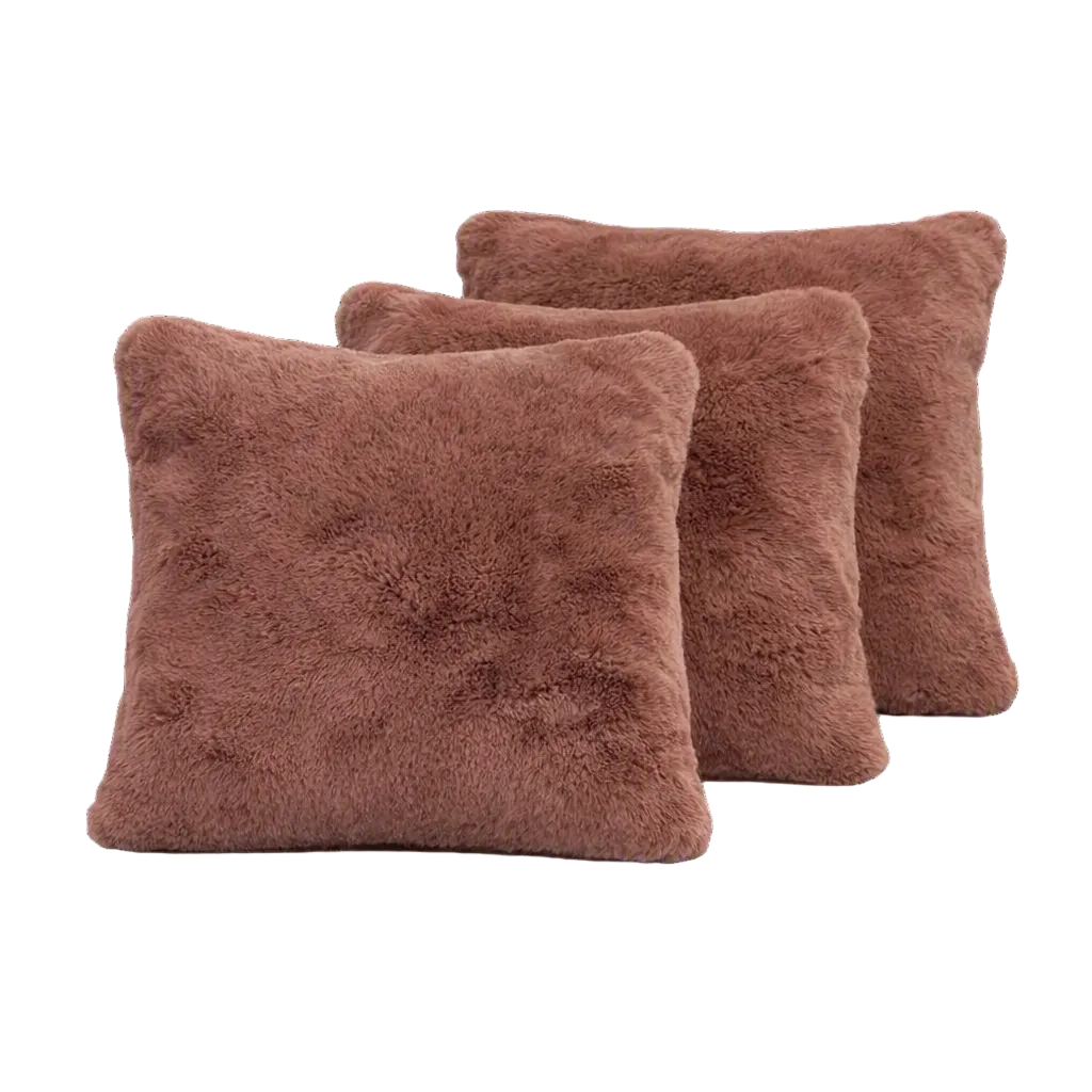 pink faux fur cushions