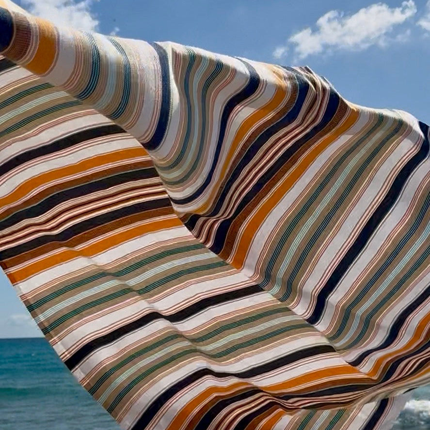 fouta in blues and celadon by sea