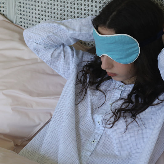Blue Linen eye mask