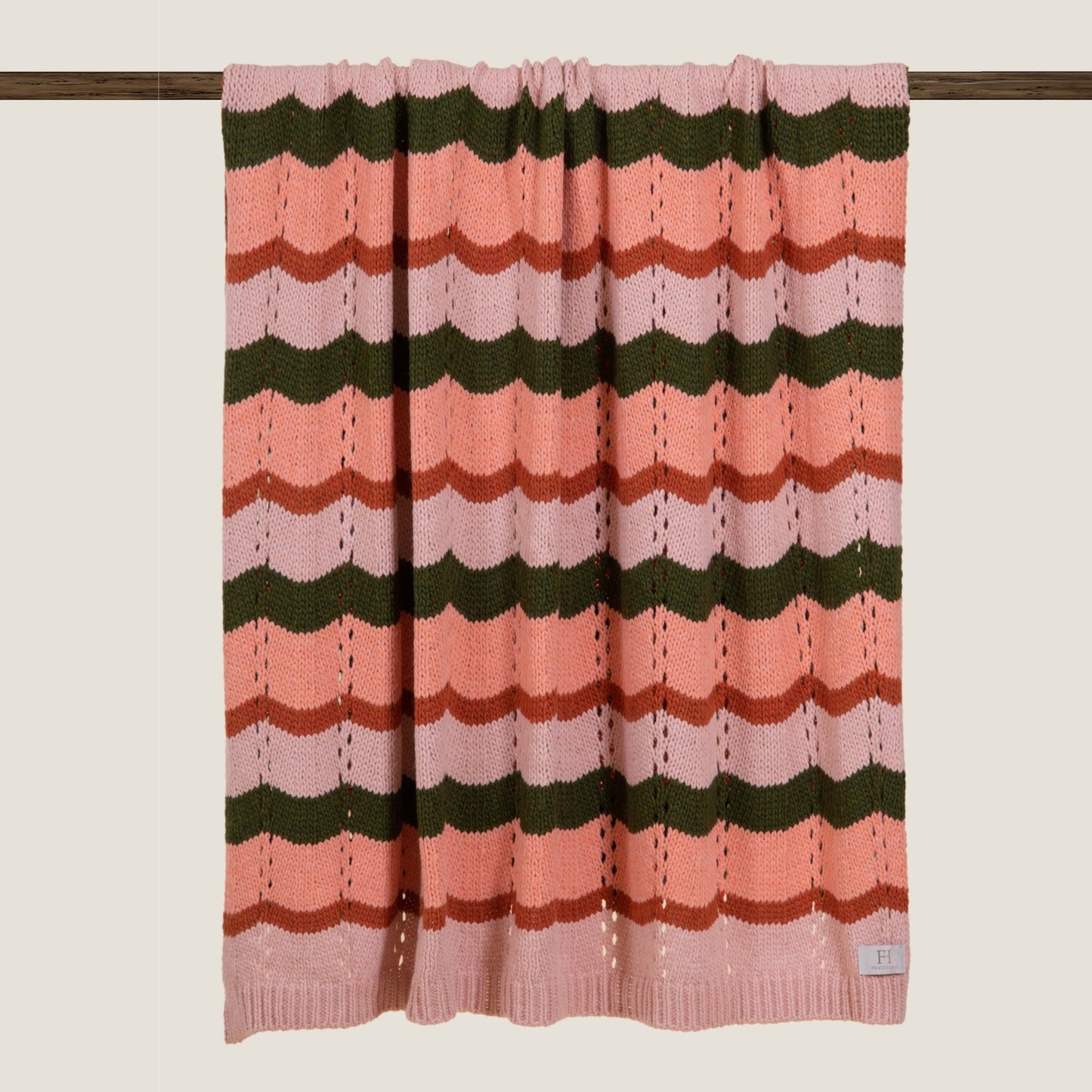 Carezze Crochet Throw Pink