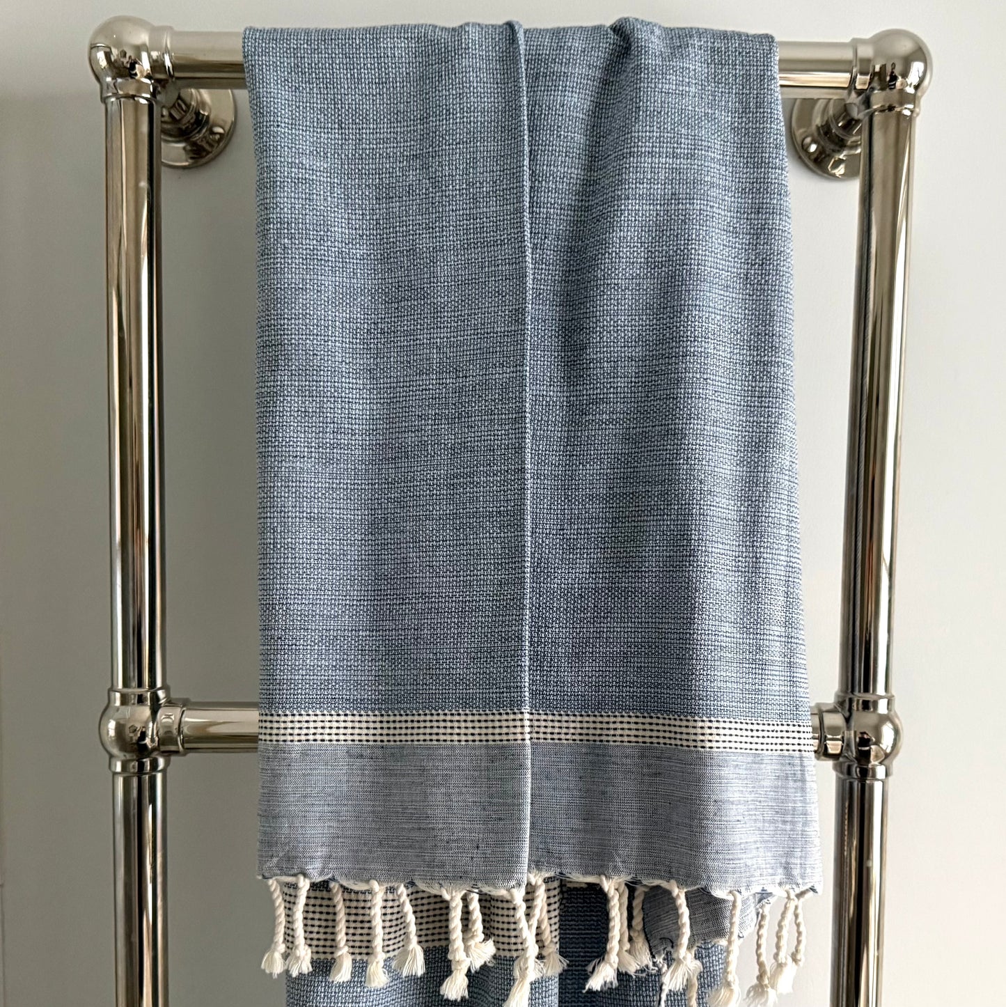 cassis blue navy honeyomb towel
