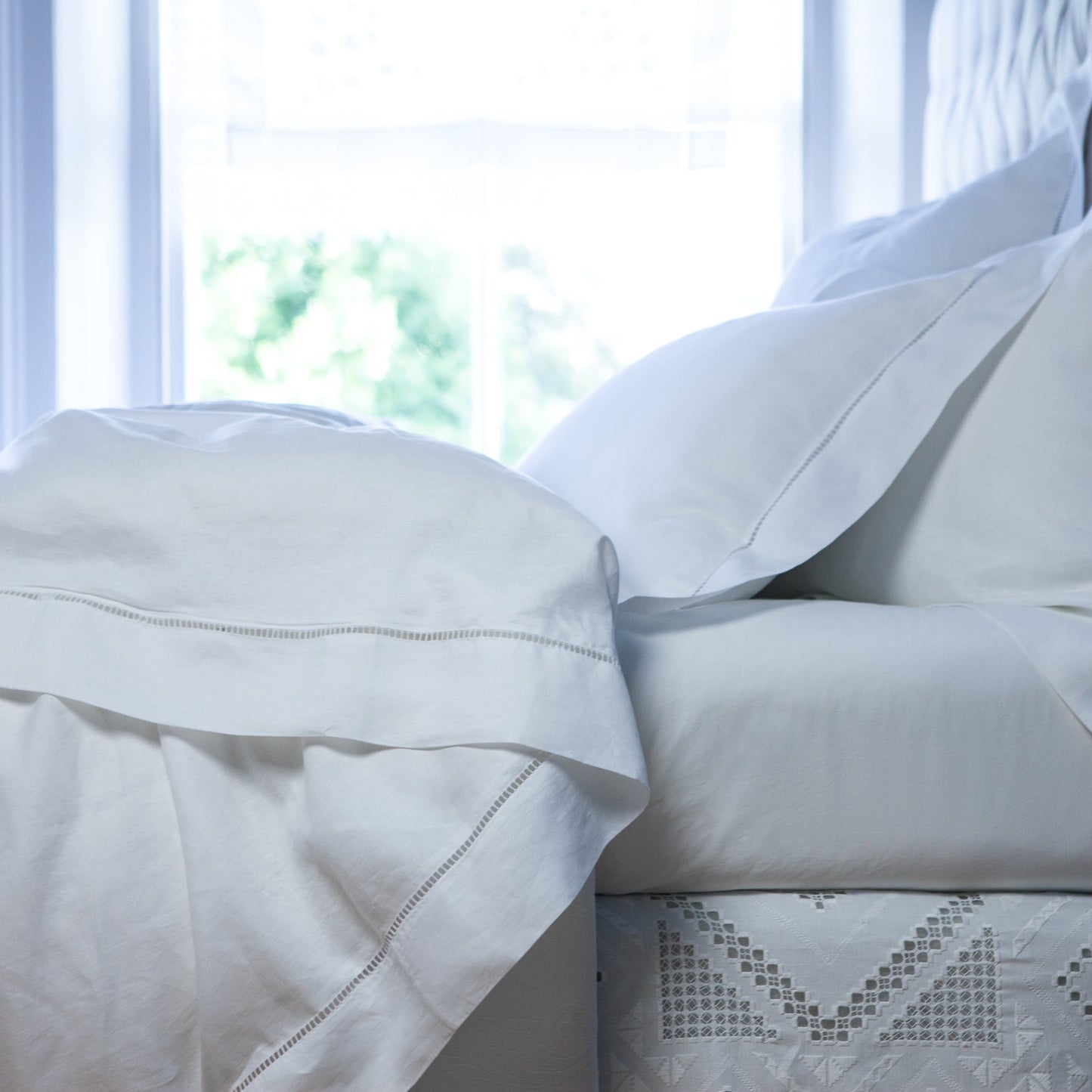 Cavendish Ladder Stitch Pure Linen King Duvet Cover