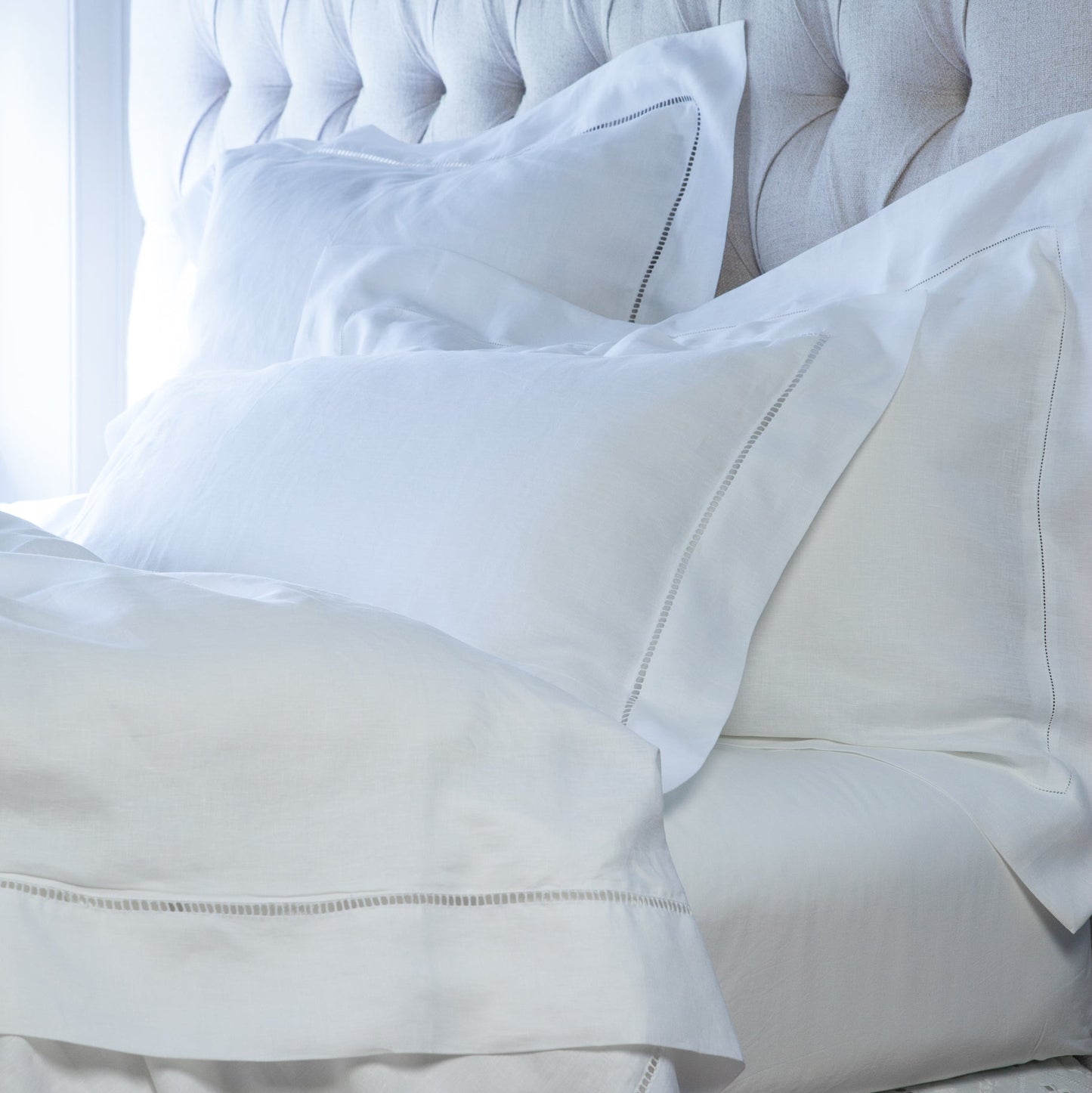 Cavendish Ladder Stitch Pure Linen King Duvet Cover