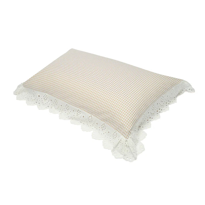 Cara Beige Gingham Pillowcases Gift Box