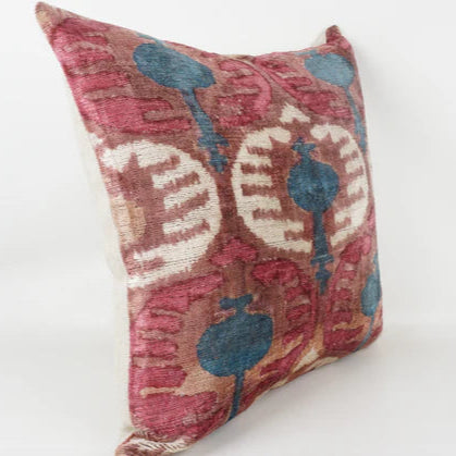 Pomegranate Silk Velvet Square Cushion