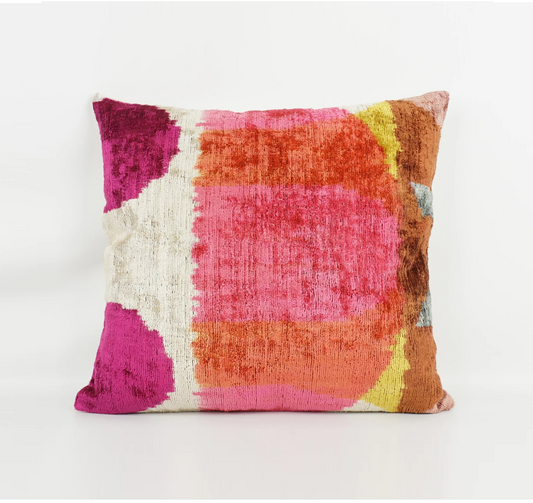 pink abstract square cushion