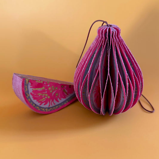 Fig Hexagon Paper Ornament