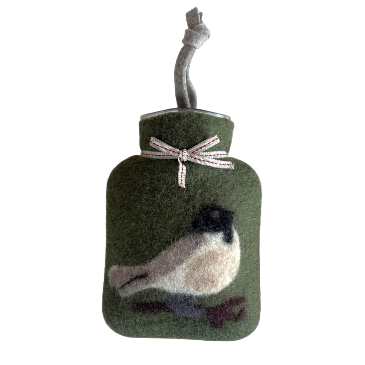 Hand Felted Great tit with hot water bottle