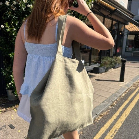 Pells Bay Leaf Linen Market Bag