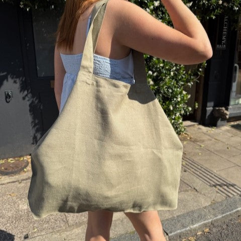 Pells Bay Leaf Linen Market Bag