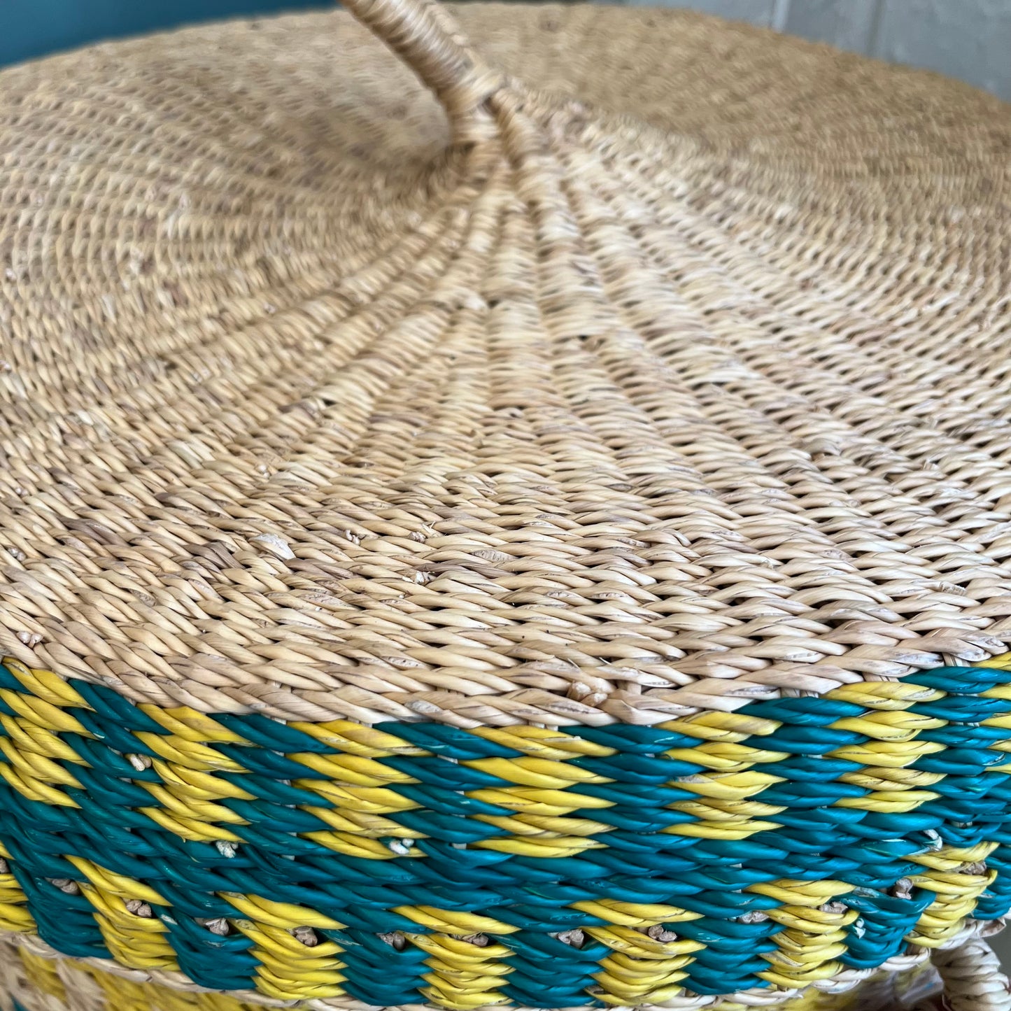 Coloured Lidded Laundry Basket