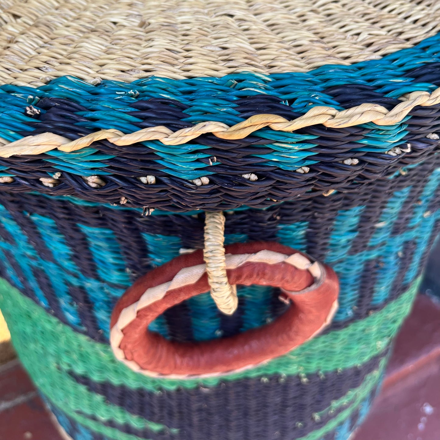 Coloured Linen Basket with Lid