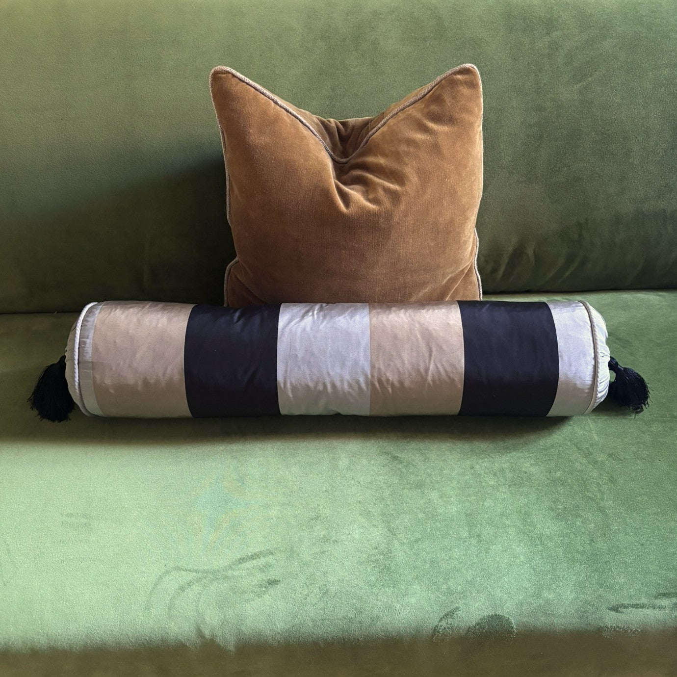 Tintagel silk taffeta bolster cushion