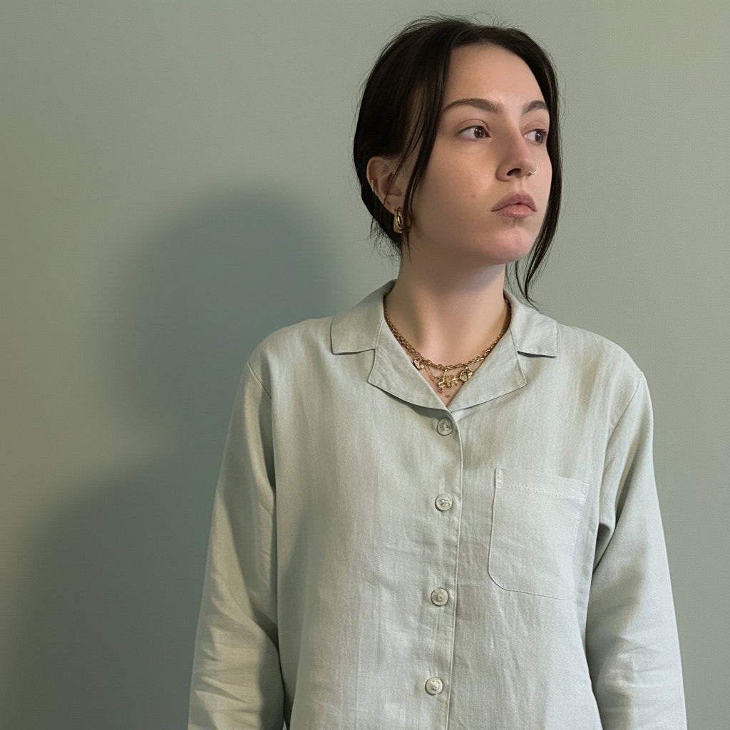 Bolney Eucalyptus Wide Leg Washed Linen Pyjamas