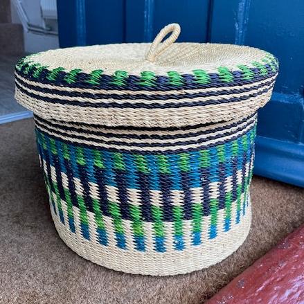 Handwoven Storage Basket with Lid