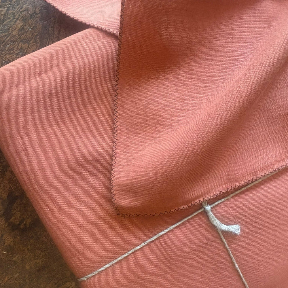 terracotta linen and cotton tablecloth