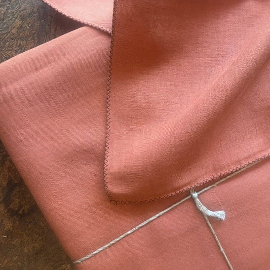 terracotta linen and cotton tablecloth