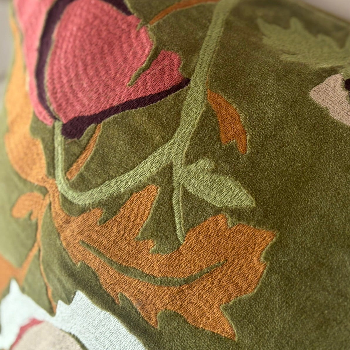 embroidered velet cushion cover