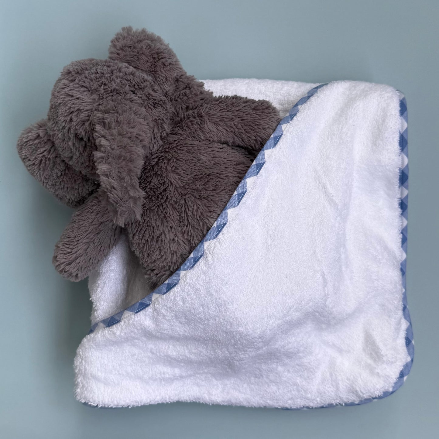 Blue Vichy Hooded Towel