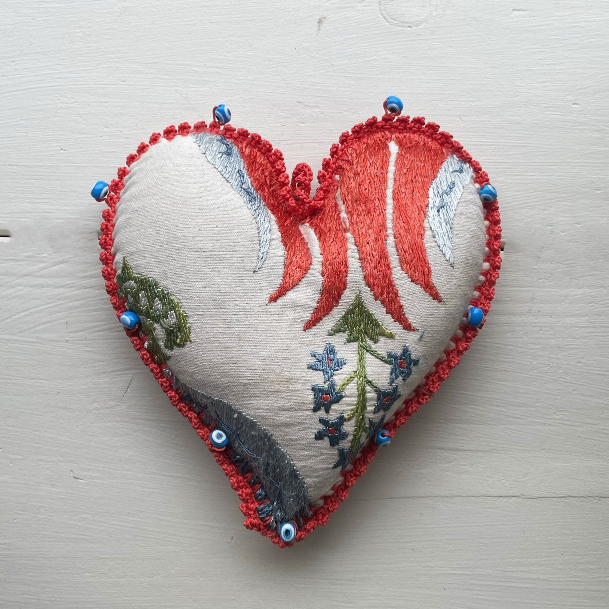 Large Crochet Edged Lavender Hearts