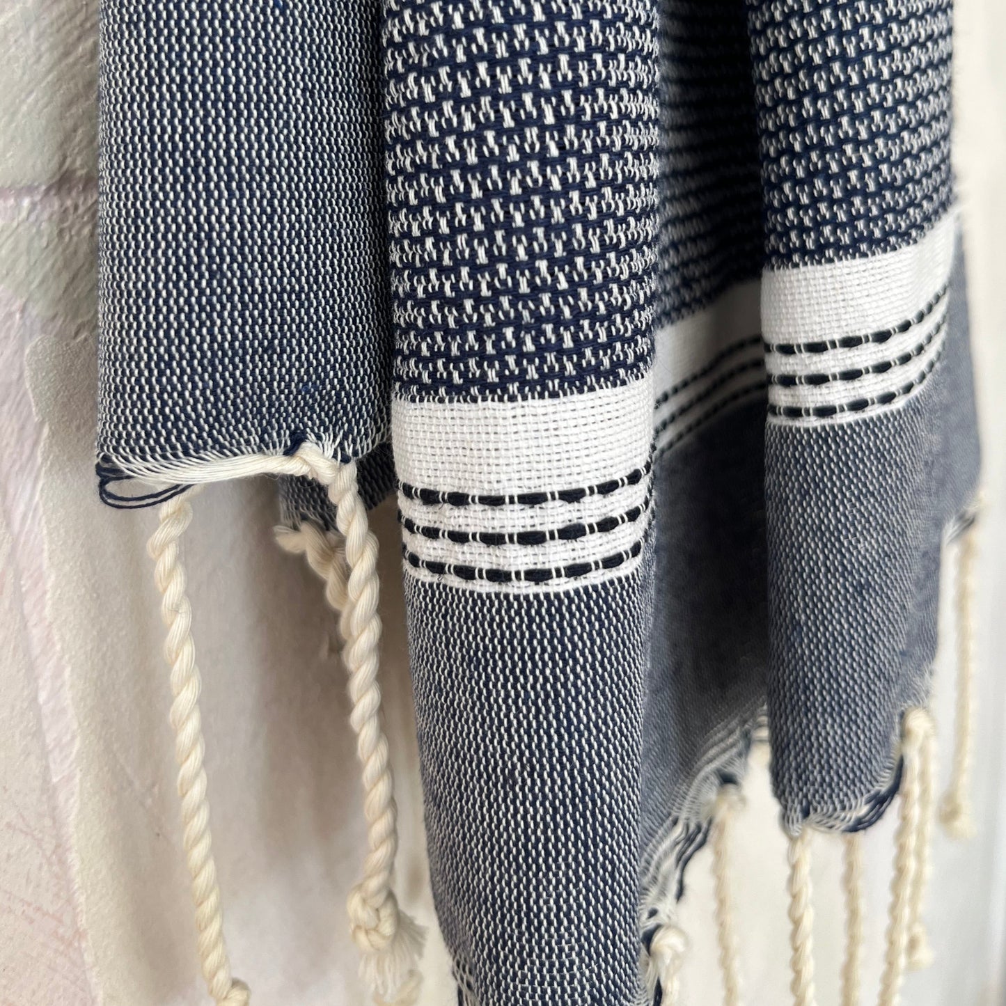 Navy Fringed Cotton Fouta