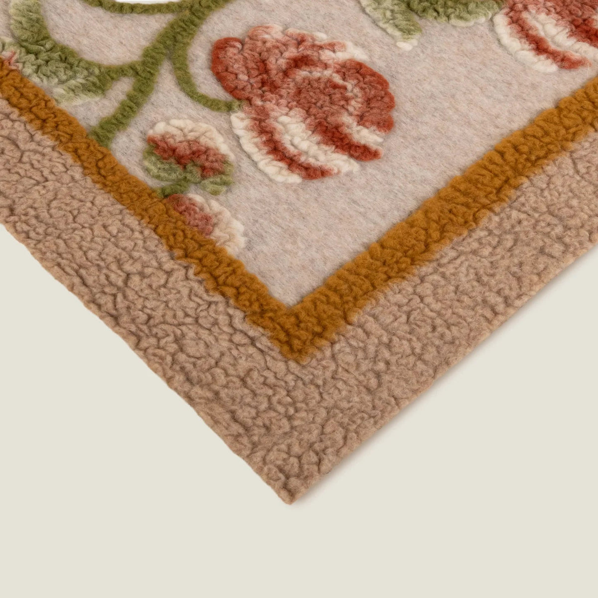 floral boiled wool throw