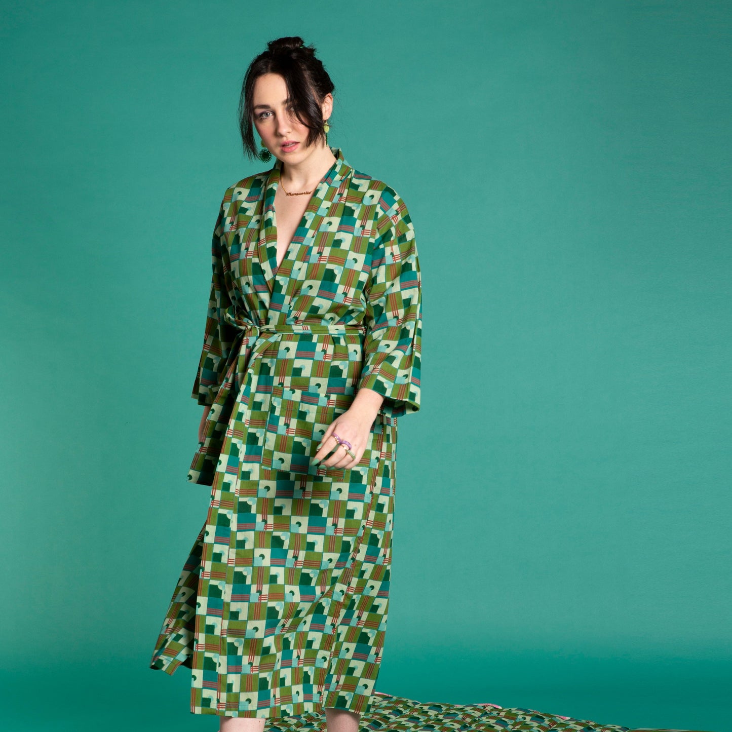 Aberdeen Green Cotton Robe