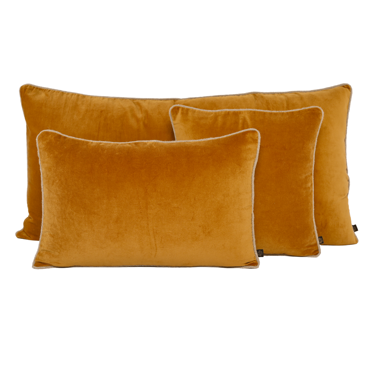 Piped Velvet Cushion - Suede