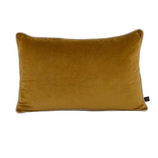 Piped Velvet Cushion - Gold