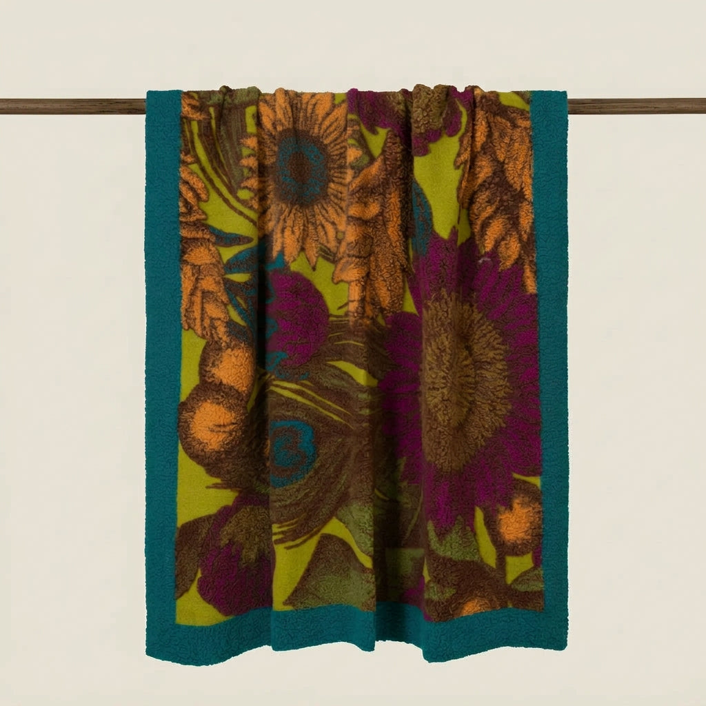 Peacock Verde Boiled Wool Throw
