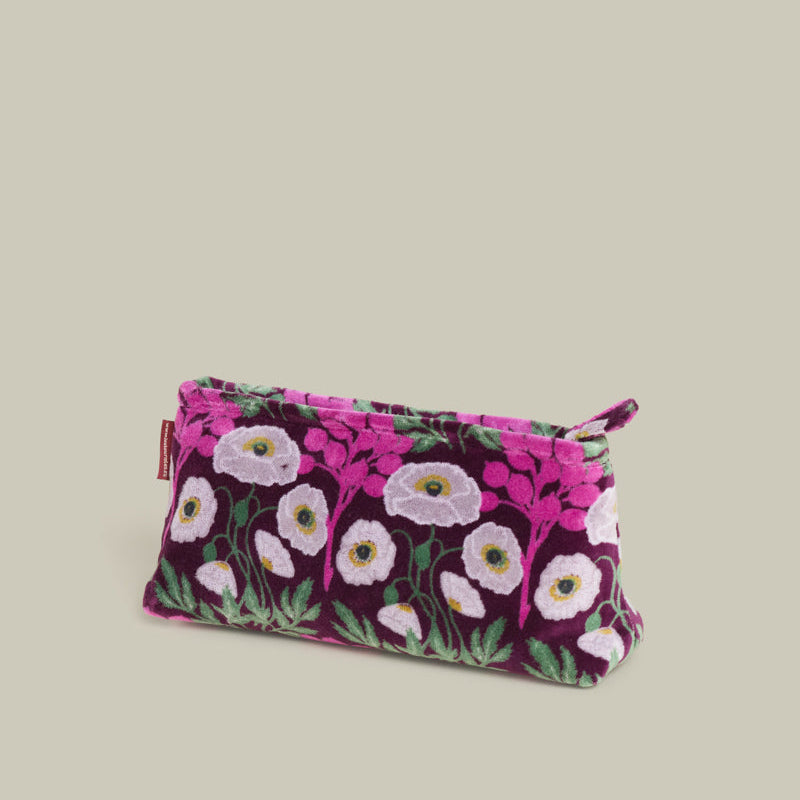 Poppy Fig Velvet Zipped Bag