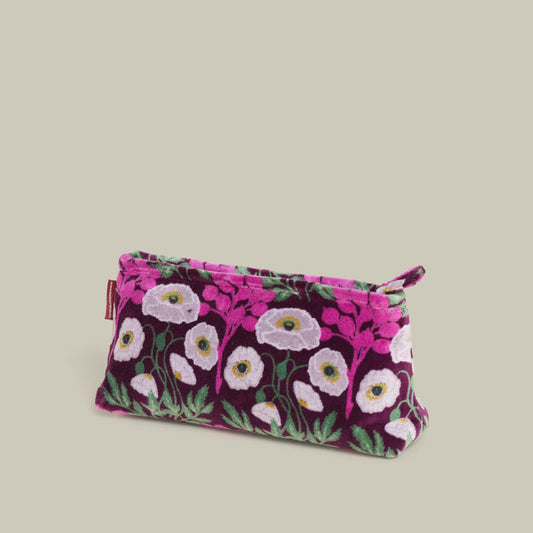 Poppy Fig Velvet Zipped Bag