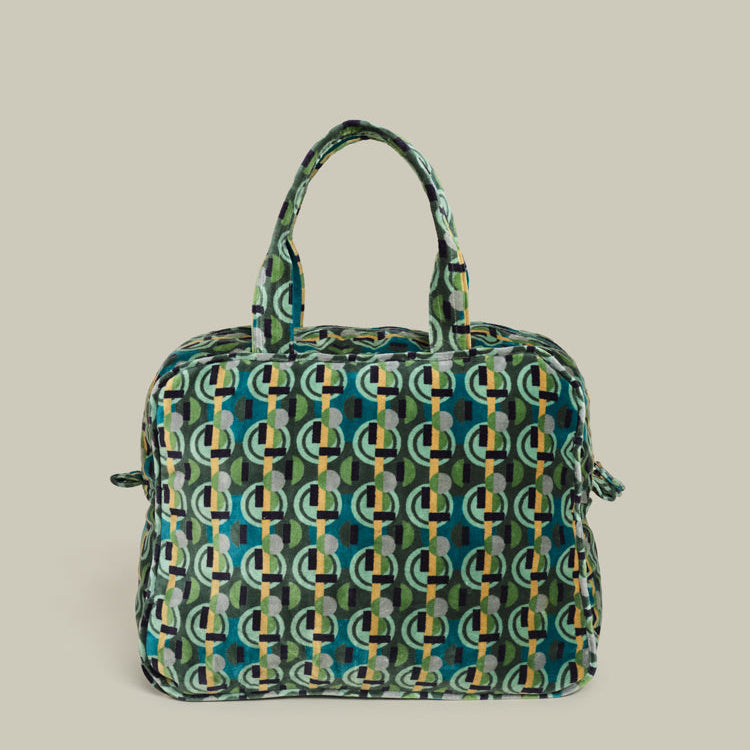printed velvet weekend bag