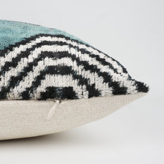 TealIkatVelvetlumbercushion