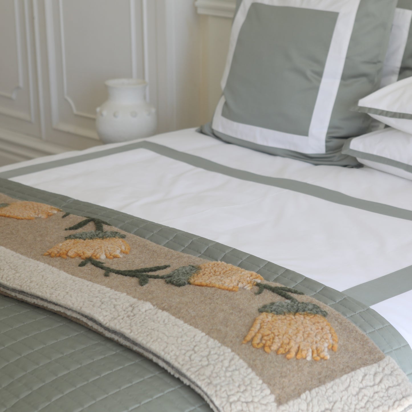 Windsor Sage Green fine bedlinen