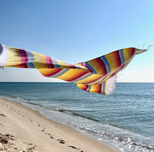 Multi Coloured Striped Beach Fouta