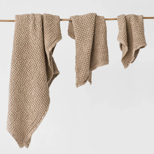 Beige Linen waffle towels