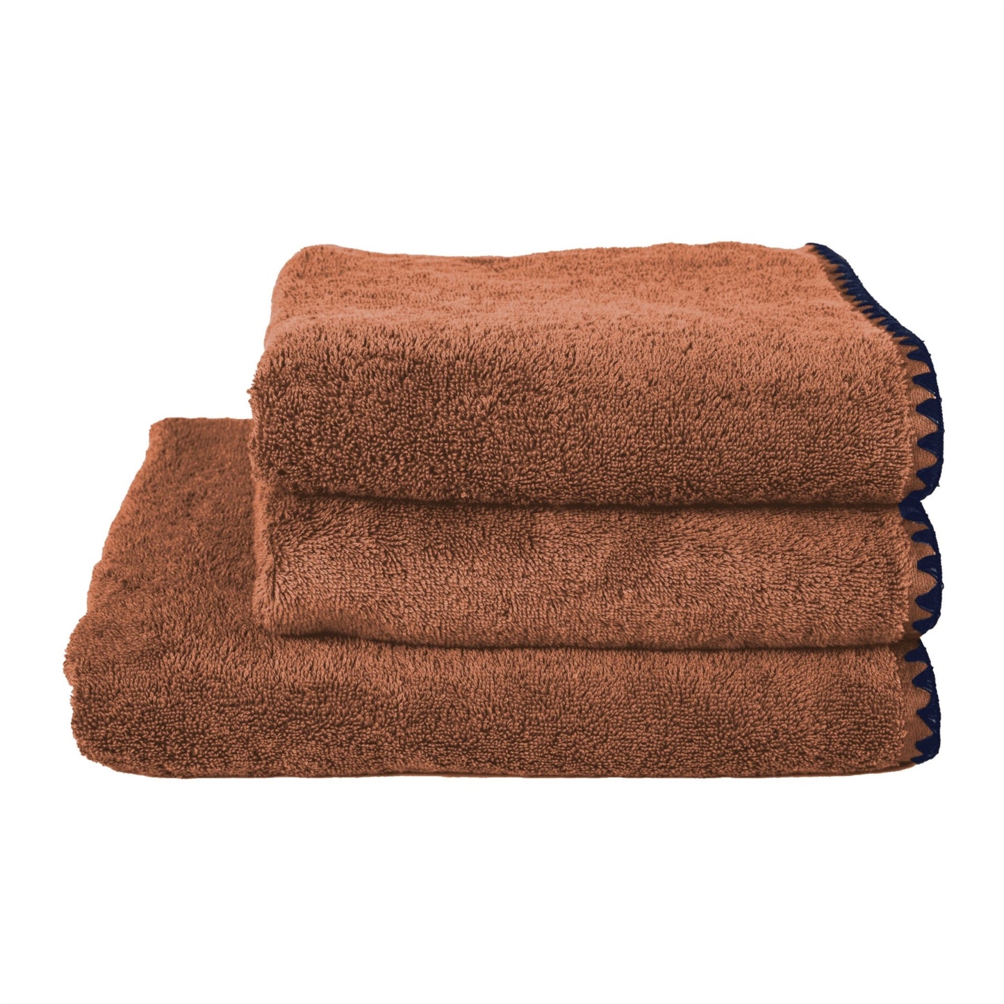 Embroidered Edged Terry Towel - Moccacino