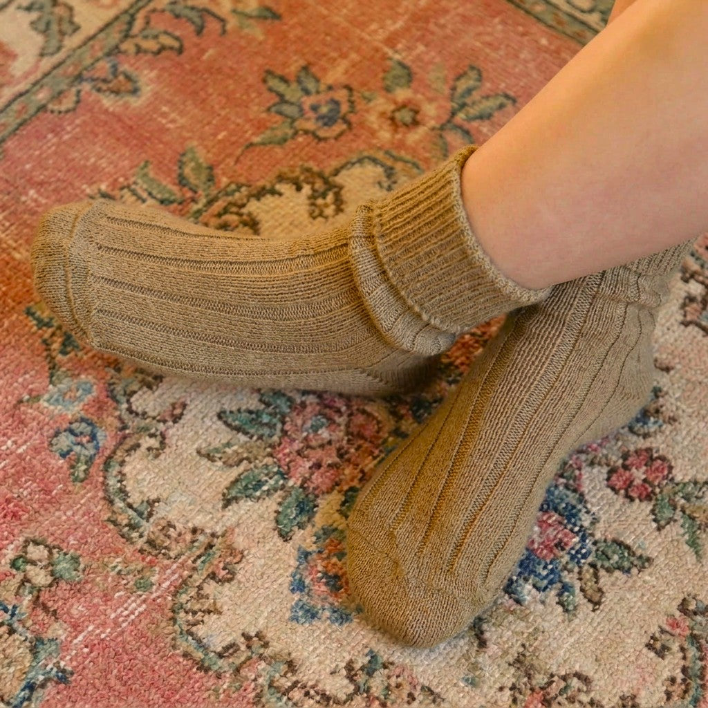 Fawn Alpaca Bed Socks Size 4-8