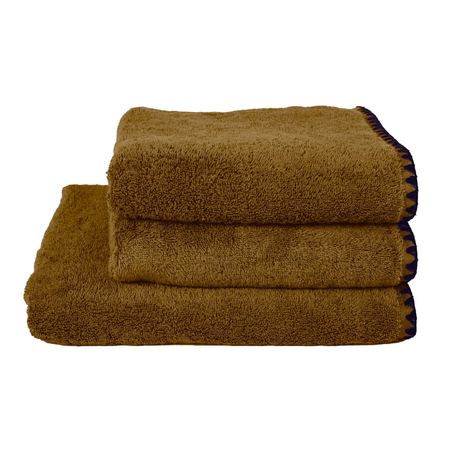 Embroidered Edged Towel - Gold
