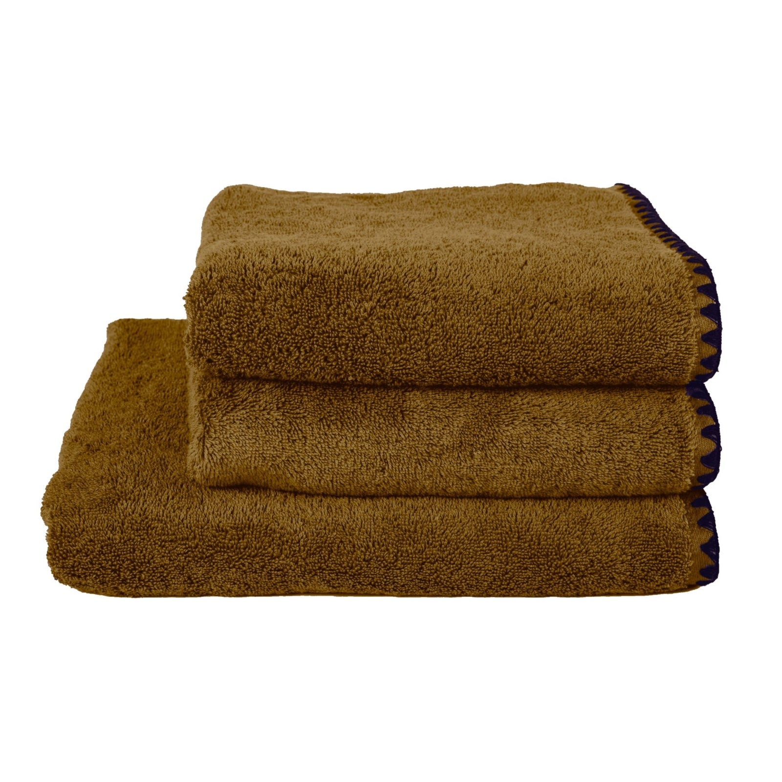Embroidered Edged Towel - Gold