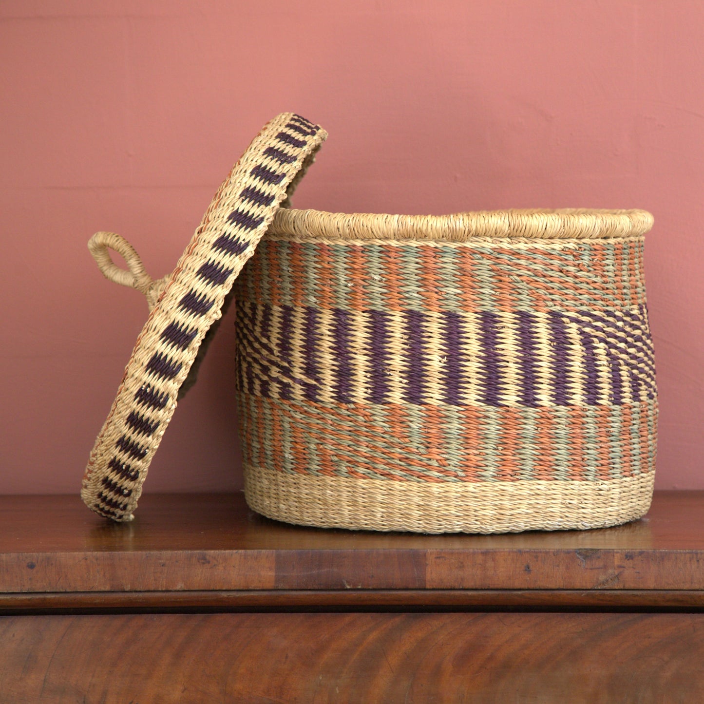 Handwoven  Basket with Lid