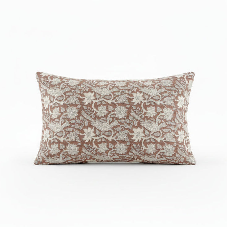 Moccacino Block Print Linen Cushion