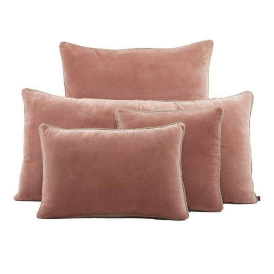 Piped Velvet Cushion - Moccacino