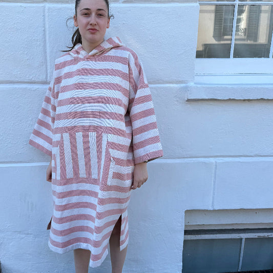 Pink Striped beach robe