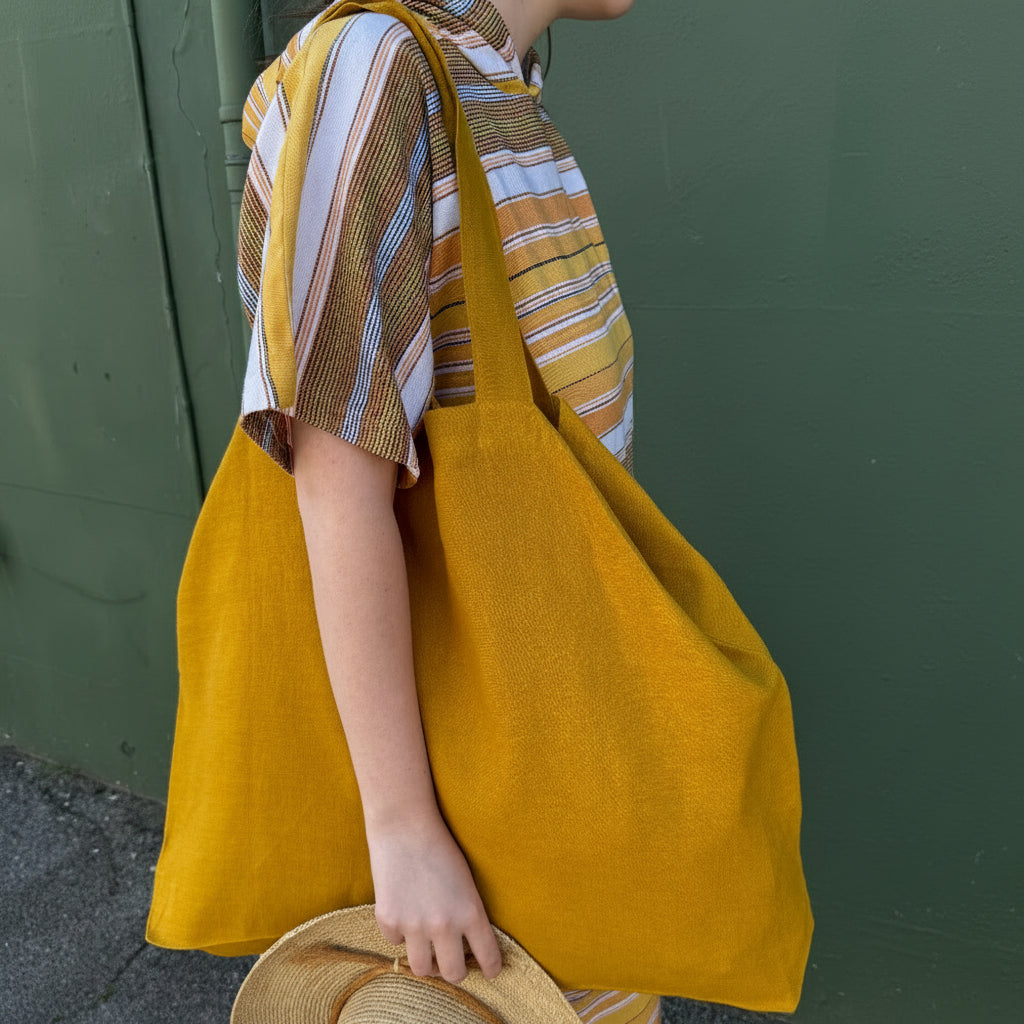 Pells Mustard Linen Market Bag