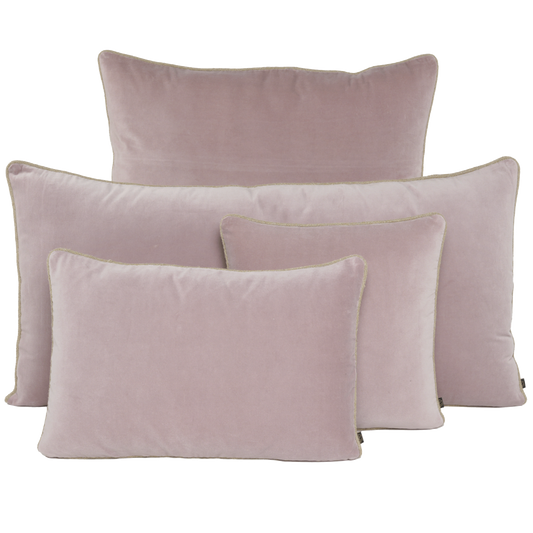Piped Velvet Cushion -Petal