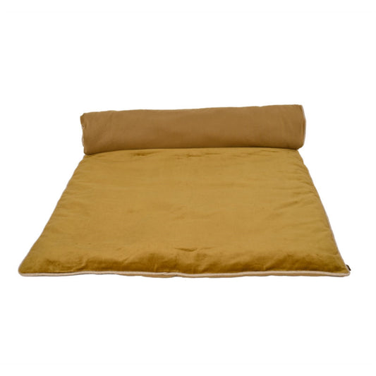 Chamois coloured velvet bed scarf